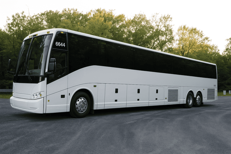 exterior of Bus Rental Company Greensboro coach bus