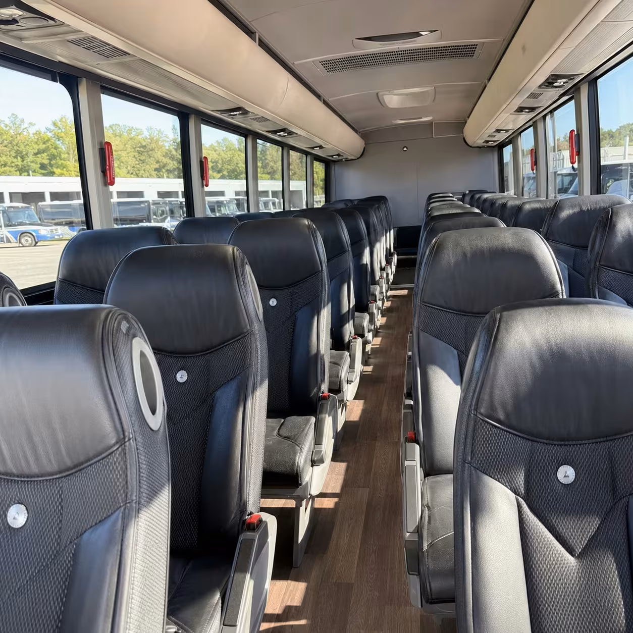 56 passenger charter bus inside